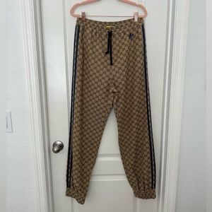 Gucci x Adidas GG striped straight leg pants